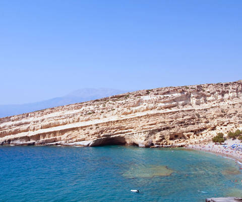 Iconic Matala Beach caves