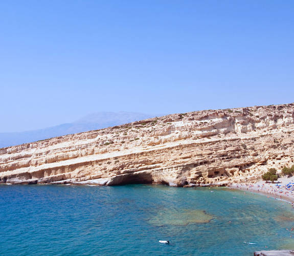 Iconic Matala Beach caves