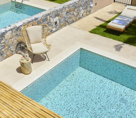 Marni Hotel One Bedroom Apartment Private Pool private pool with sunbeds, bamboo shade, and garden 