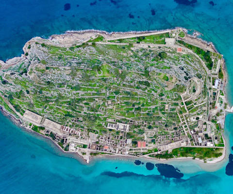 Aerial View of Spinalonga Island