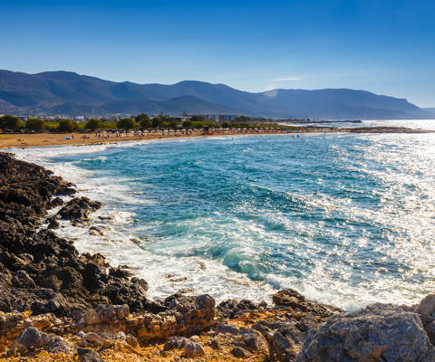 Wide view of Malia beach