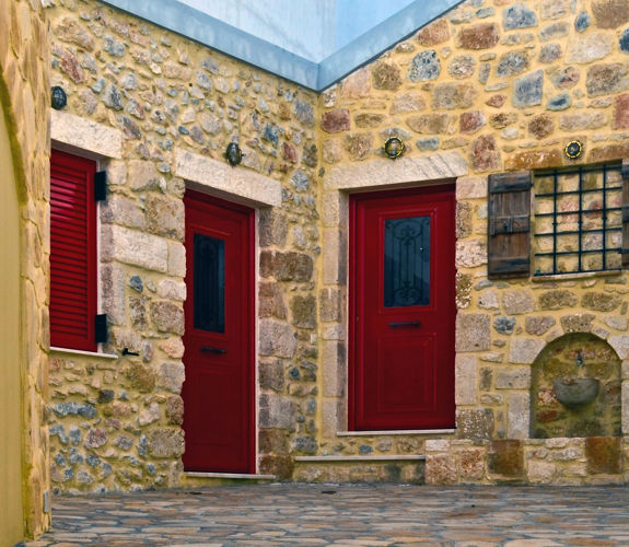 Koutouloufari village traditional stone buildings 