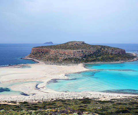 Balos Chania Beach with crystal clean calm sea
